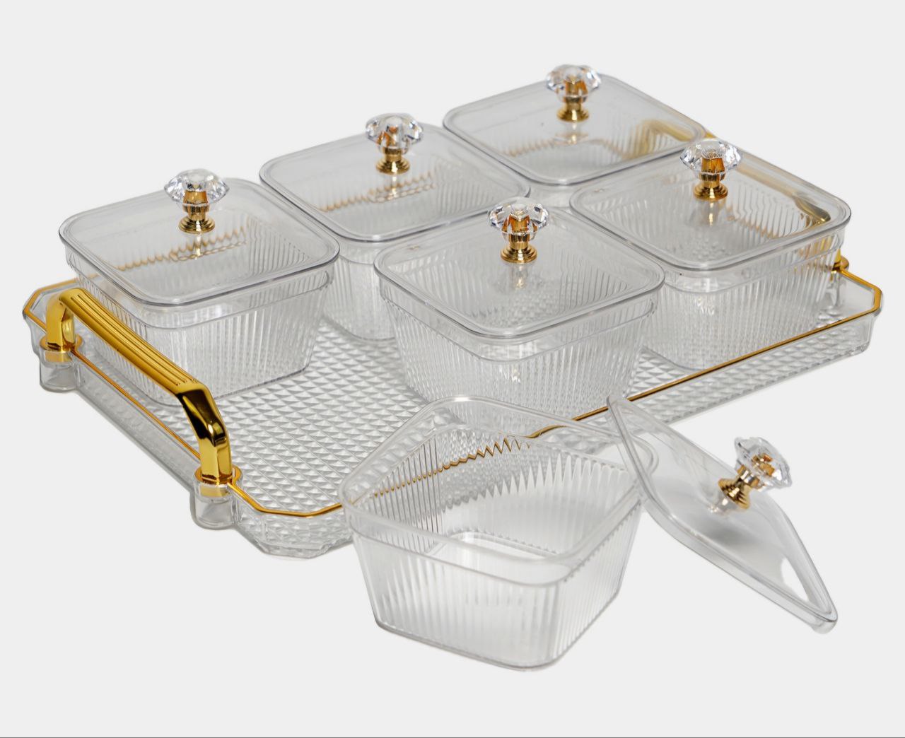 RECIPIENTE CAJA DE ALMACENAMIENTO MULTIFUNCIONAL PLASTICAS, DURADERAS Y ELEGANTES CON BANDEJA 6UND