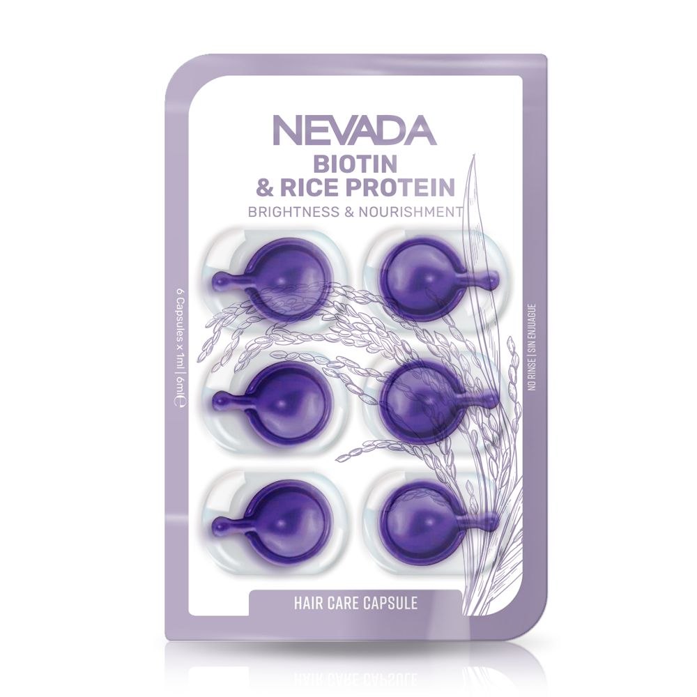 SUERO PARA EL CABELLO EN CAPSULAS NUTRITIVO Y FORTALECEDOR CON BIOTINA Y PROTEINA DE ARROZ 6UND NEVADA