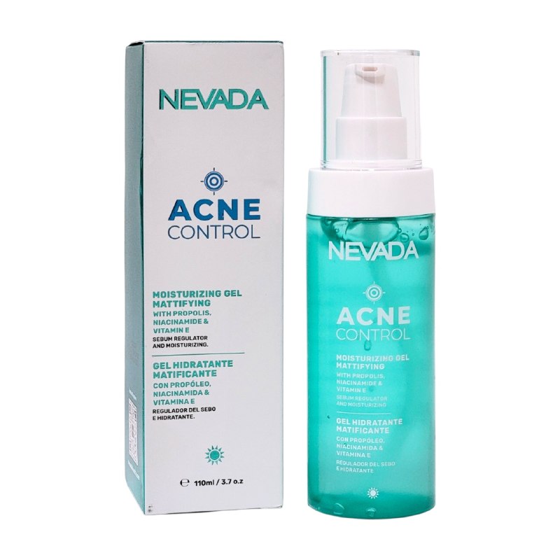 GEL FACIAL HIDRATANTE MATIFICANTE PARA PIEL GRASA CON NIACINAMIDA Y VITAMINA E NEVADA 110ML