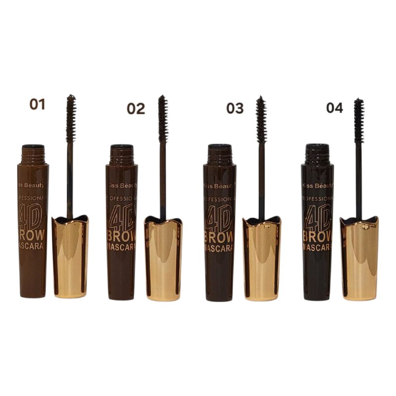 RIMEL PARA CEJAS 4D RESISTENTE AL AGUA  KISS BEAUTY 15ML