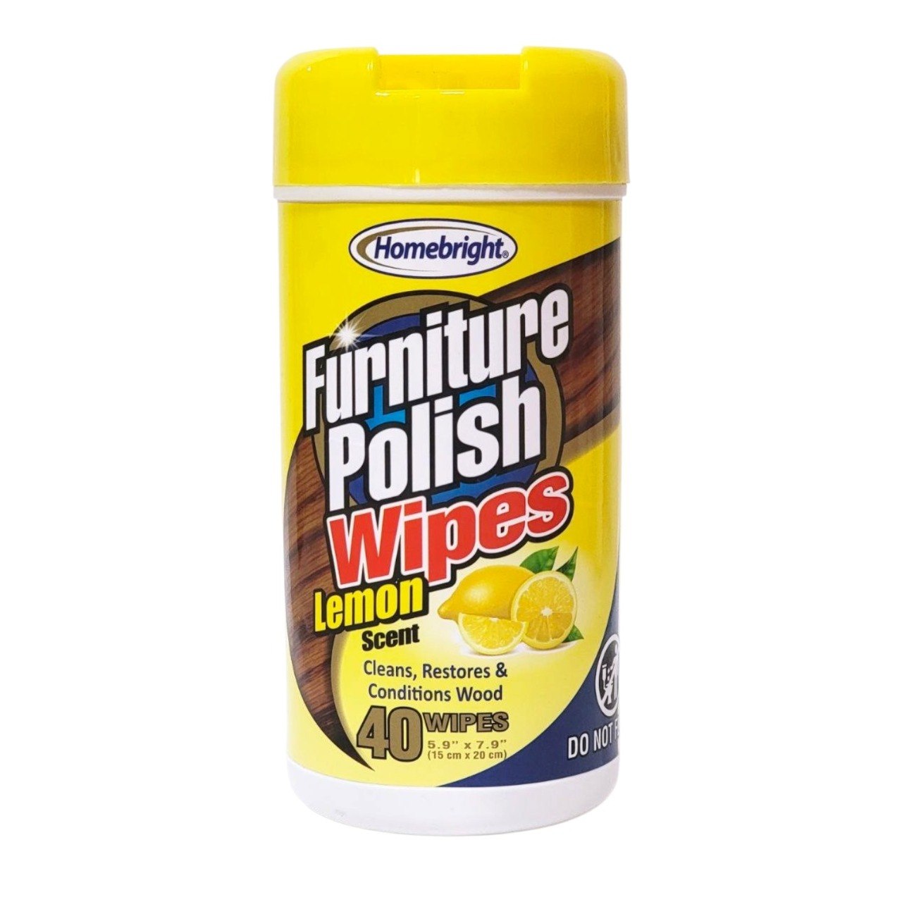 TOALLITAS HUMEDAS PARA EL CUIDADO DE MADER CON AROMA A LIMON 40UND HOMEBRIGHT