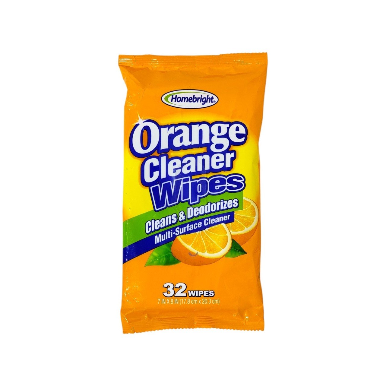 TOALLITAS LIMPIADORAS DESENGRASANTES MULTIUSOS AROMA A NARANJA 32UND HOMEBRIGHT 17X20CM