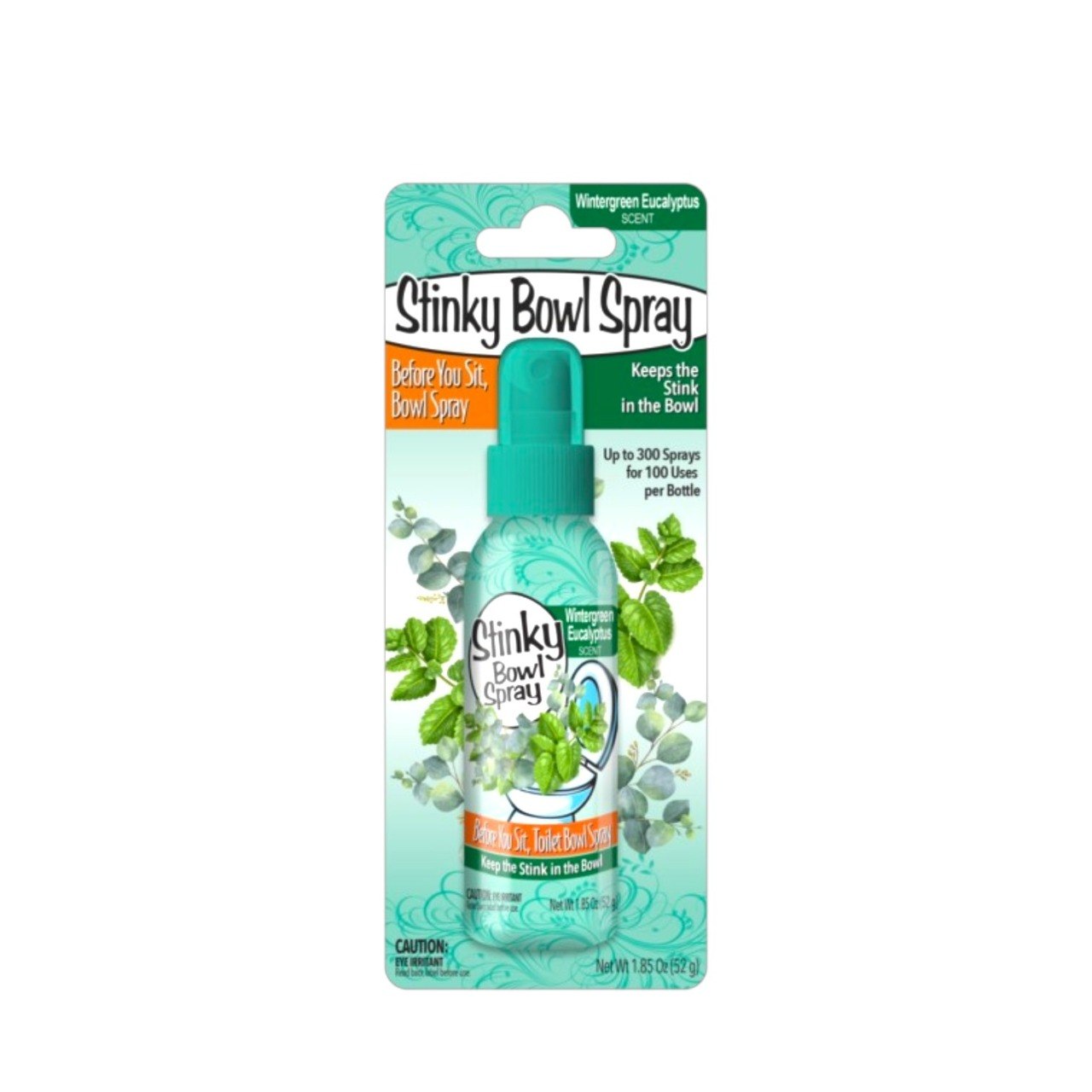 SPRAY BLOQUEADOR DE OLORES PARA EL INODORO AROMA A MENTA Y EUCALIPTO STINKY BOWL 55ML