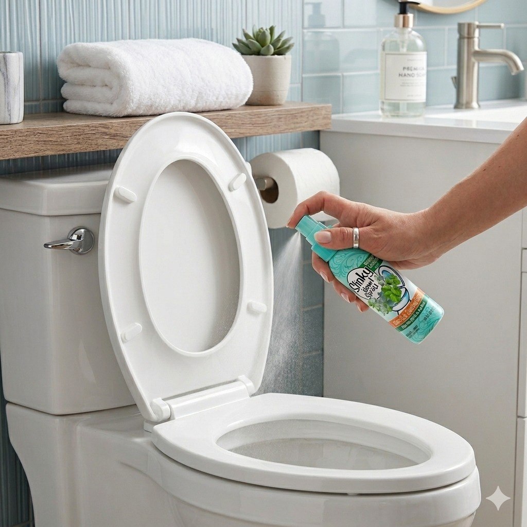 SPRAY BLOQUEADOR DE OLORES PARA EL INODORO AROMA A MENTA Y EUCALIPTO STINKY BOWL 55ML