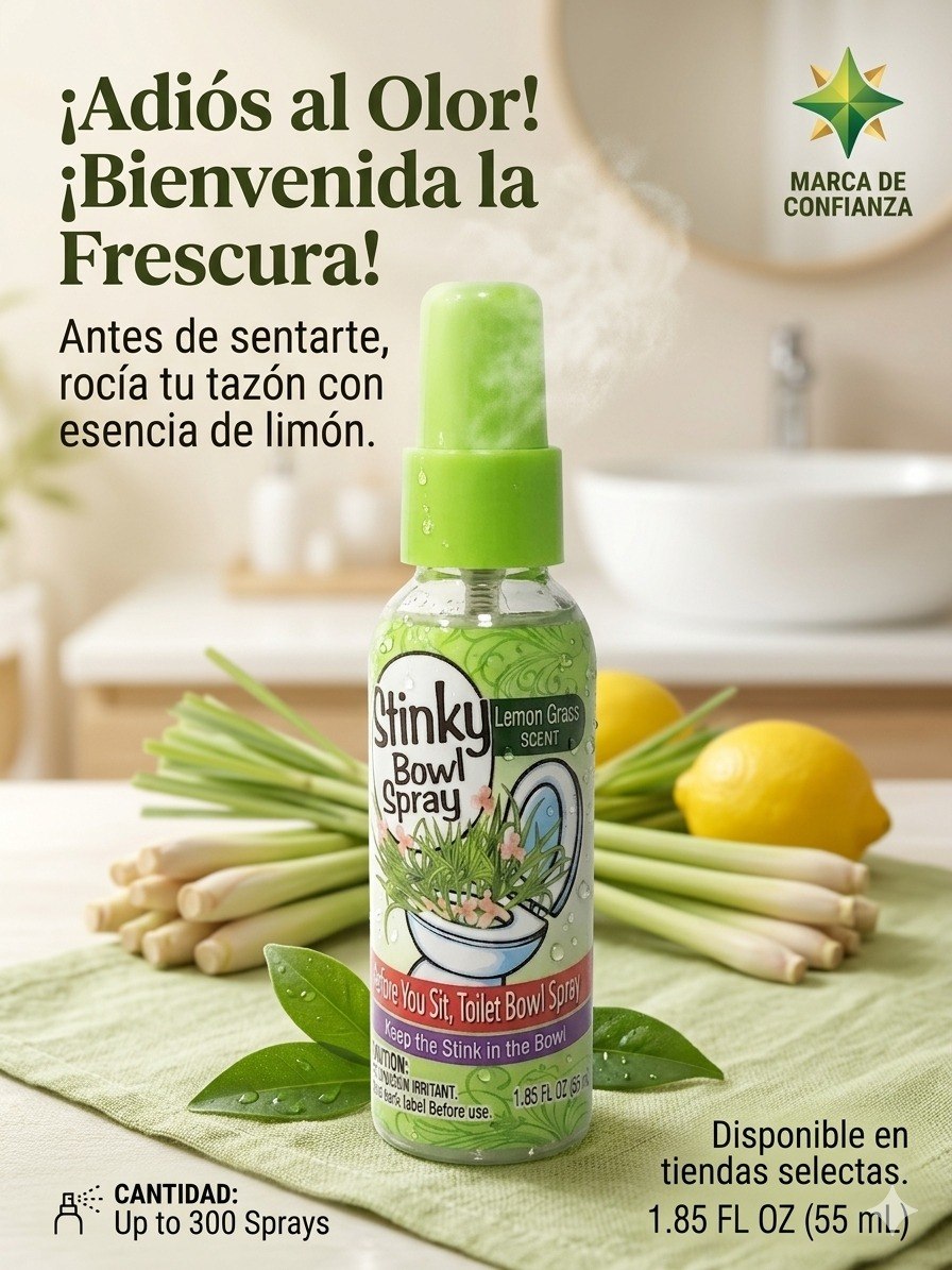 SPRAY BLOQUEADOR DE OLORES PARA EL INODORO AROMA A LIMONCILLO STINKY BOWL 55ML