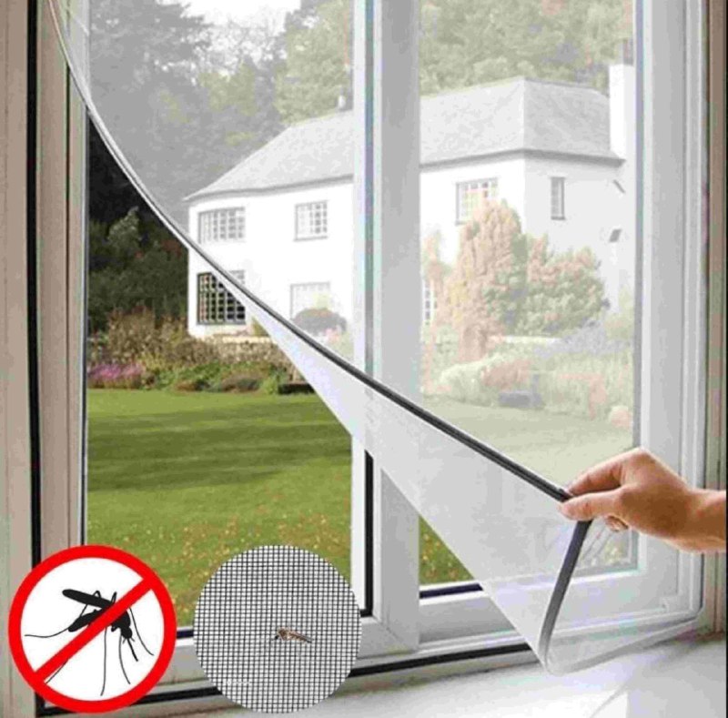 CORTINA MOSQUITERO MAGNETICA, CON BORDE DE BANDA MAGNETICA PARA VENTANAS, SE ADHIERE AL MARCO DE LA VENTANA 2 COLORES SCREENTASTIC PRO 150X180CM