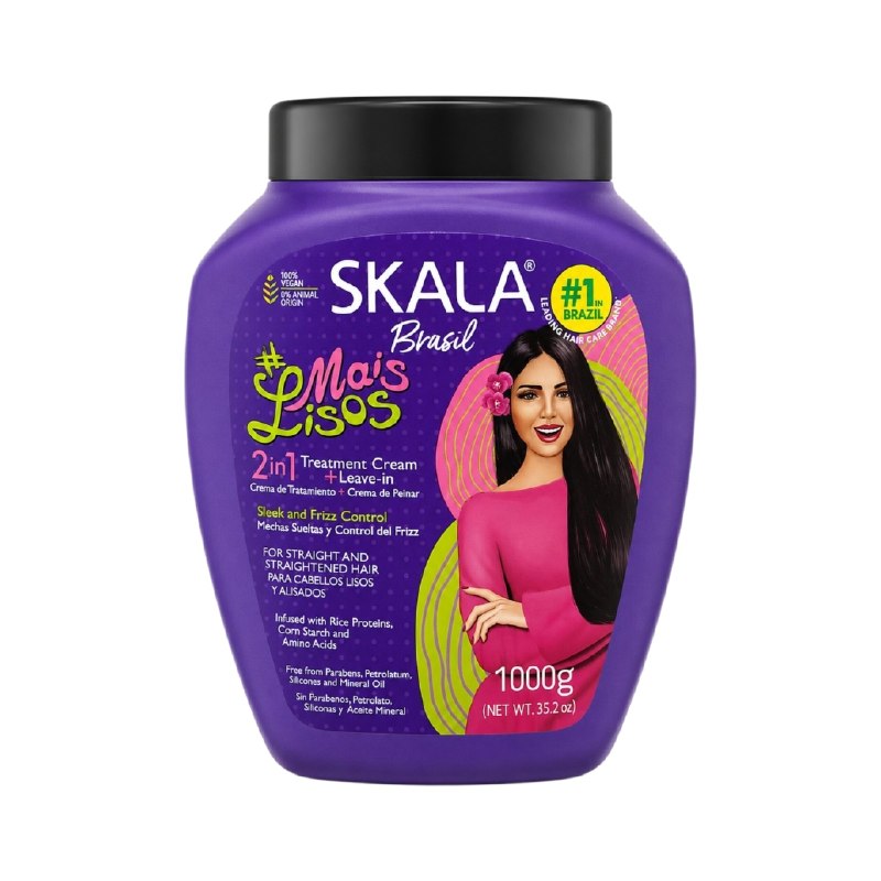 TRATAMIENTO CAPILAR EN CREMA 2 EN 1 ANTI FRIZZ PARA CABELLOS LISOS SKALA 1000G