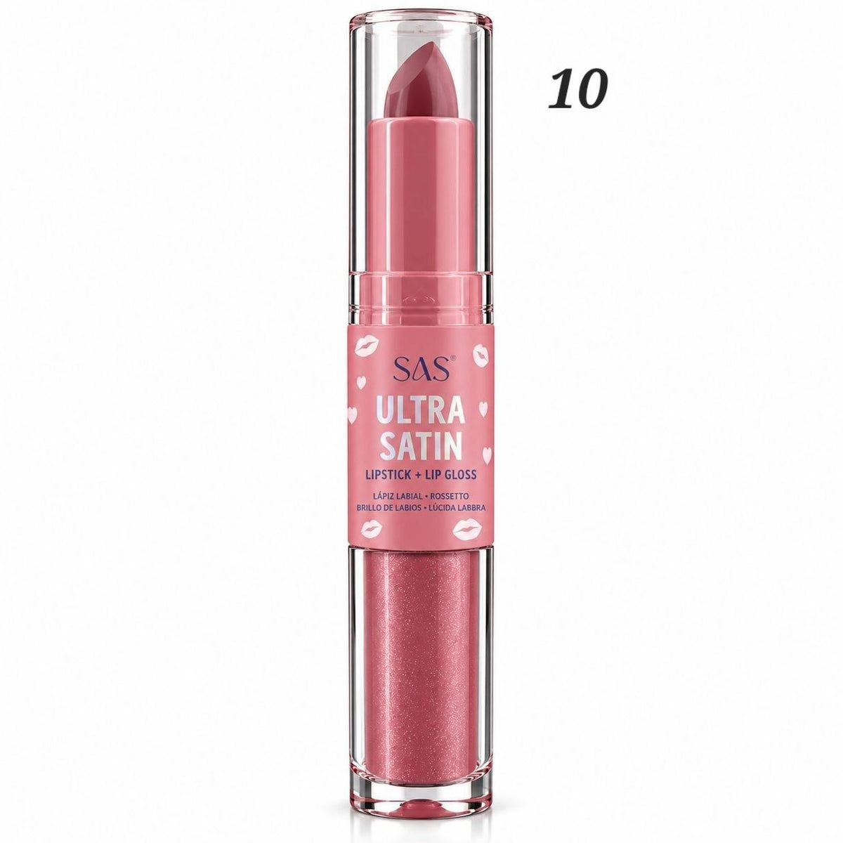 LABIAL Y BRILLO LABIAL 2 EN 1 ACABADO SATINADO ULTRA SATIN ECONÓMICO SAS
