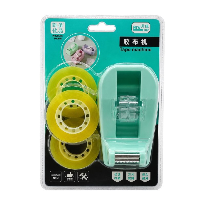 TAPERA SET DE DISPENSADOR DE CINTA ADHESIVA CON 3 ROLLOS KAISHENG YOUPIN