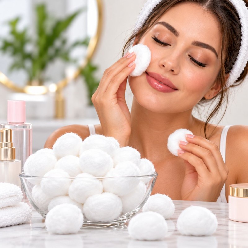 PAQUETE DE BOLAS DE ALGODON 100% PURO PARA CUIDADO PERSONAL Y DESMAQUILLANTE WISH 70UND