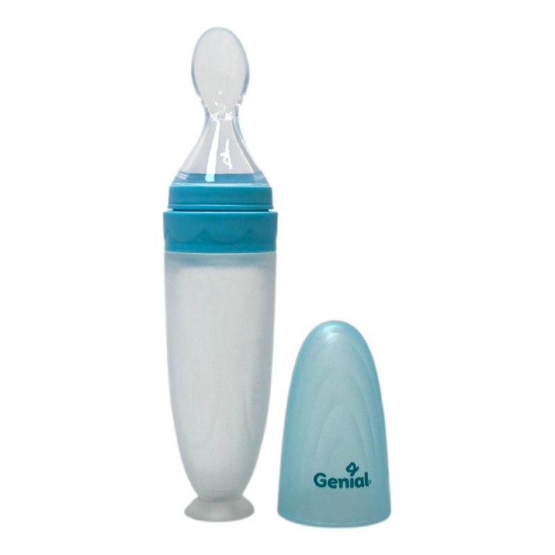 CUCHARA DE SILICONA DISPENSADORA DE ALIMENTOS PARA BEBES GENIAL 105ML
