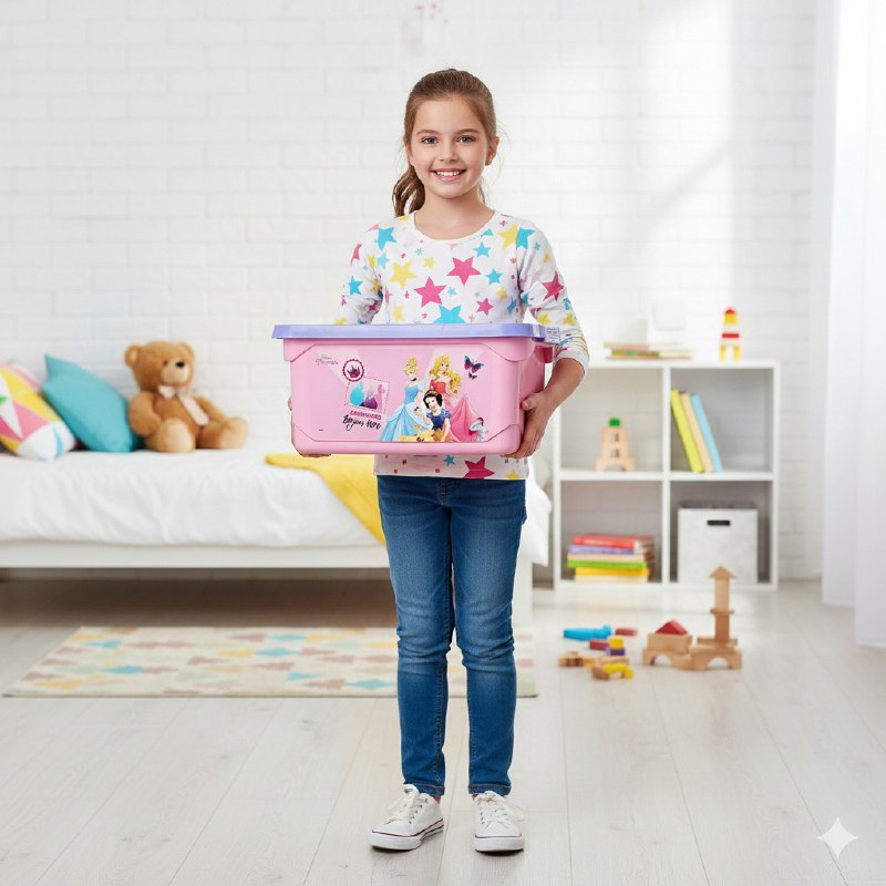 ORGANIZADOR CAJA DE ALMACENAMIENTO ORGANIZADORA PARA NIÑAS DE PRINCESAS DISNEY 18.5X35X42CM