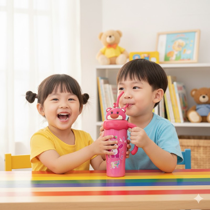 VASO TERMO DE ACERO INOXIDABLE CON ASA DISEÑOS VARIADOS PARA NIÑOS Y NIÑAS 30OZ, 6 ESTILOS
