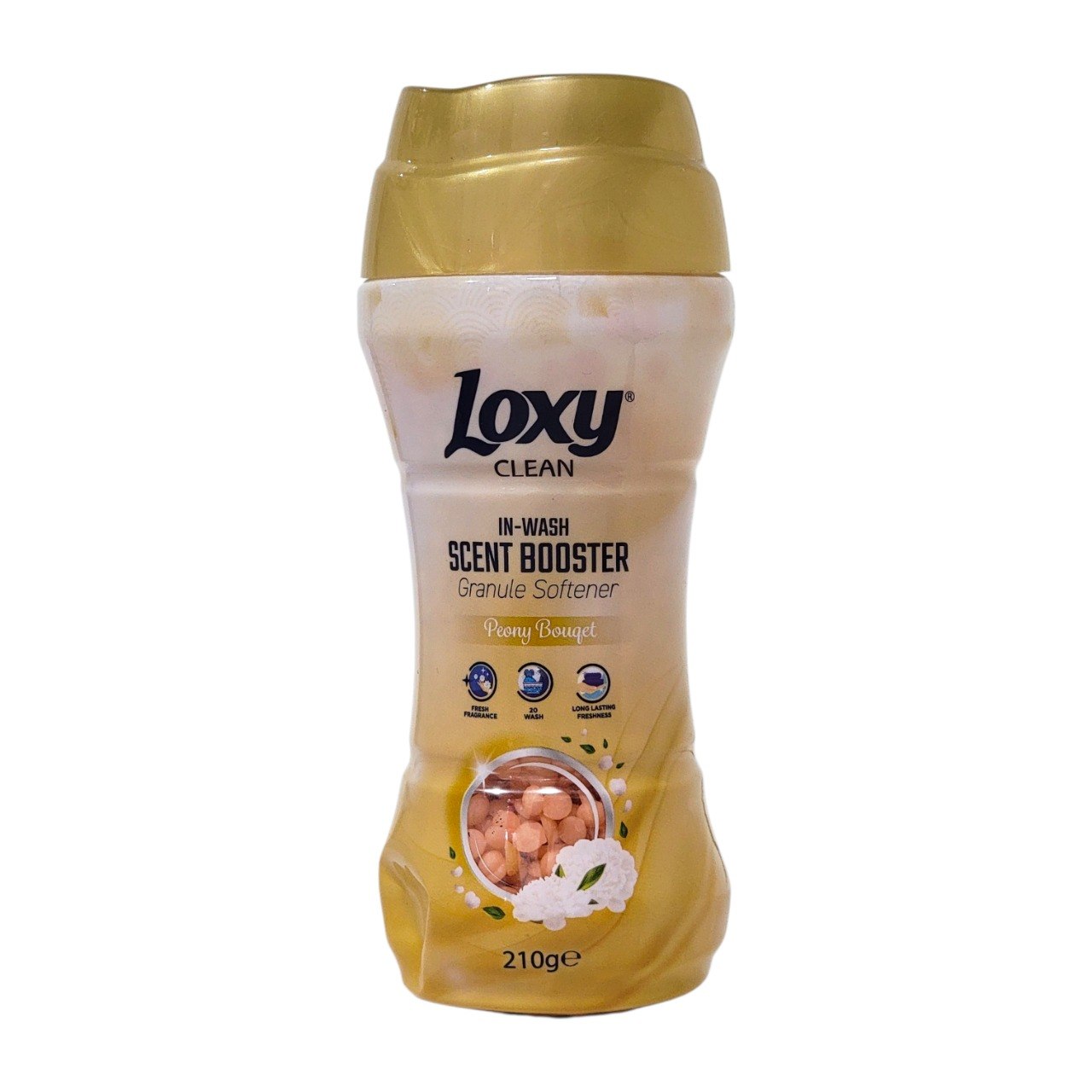 POTENCIADOR DE AROMA Y SUAVIZANTE PARA LAVANDERIA CON AROMA A RAMO DE PEONIA LOXY 210G