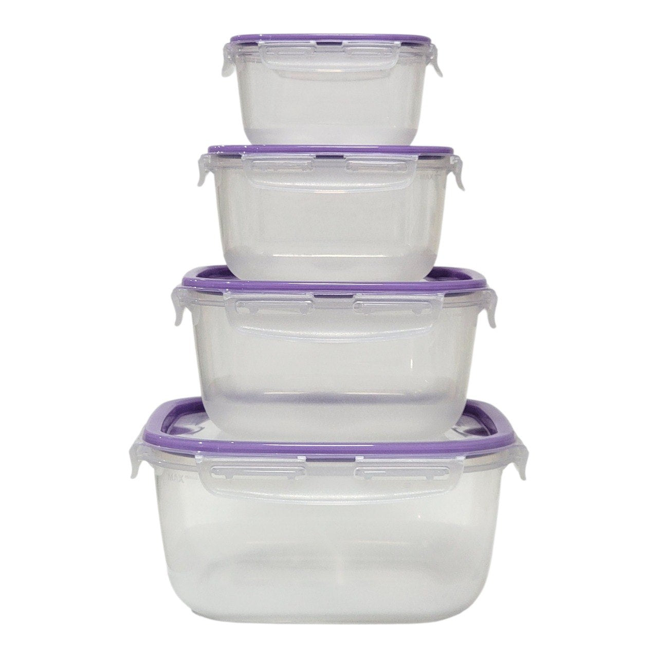 SET DE RECIPIENTES PANAS PARA ALIMENTOS DE TAMAÑOS VARIADOS 4PCS LOCK&FIT