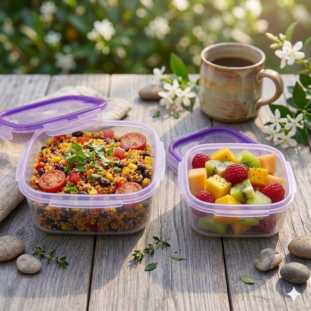 SET DE RECIPIENTES PANAS PARA ALIMENTOS DE TAMAÑOS VARIADOS 4PCS LOCK&FIT