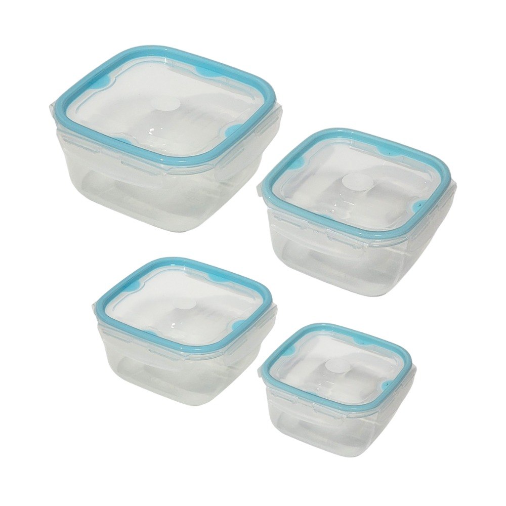 SET DE RECIPIENTES PANAS PARA ALIMENTOS DE TAMAÑOS VARIADOS 4PCS LOCK&FIT