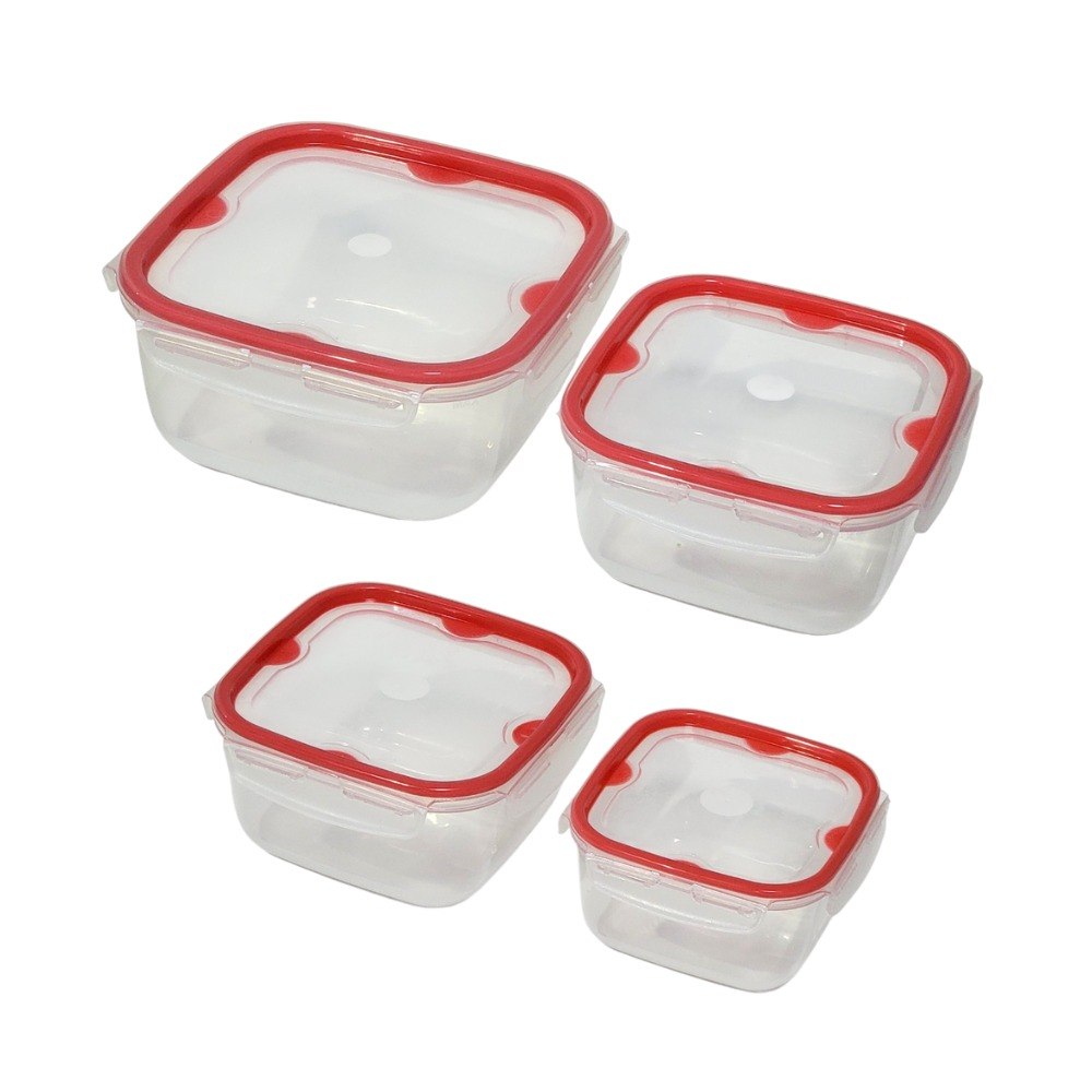 SET DE RECIPIENTES PANAS PARA ALIMENTOS DE TAMAÑOS VARIADOS 4PCS LOCK&FIT