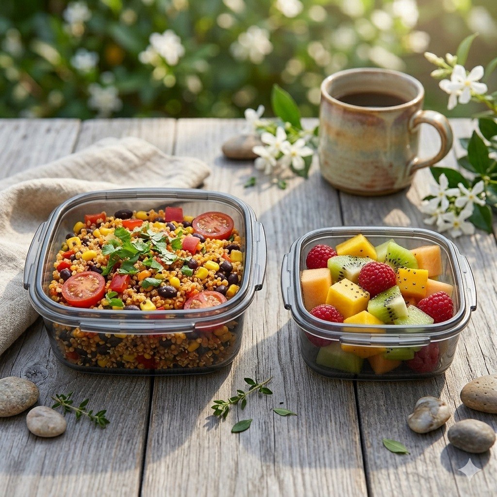 SET DE RECIPIENTES PANAS PARA ALIMENTOS 4PCS DIFERENTES TAMAÑOS LOCK&FIT