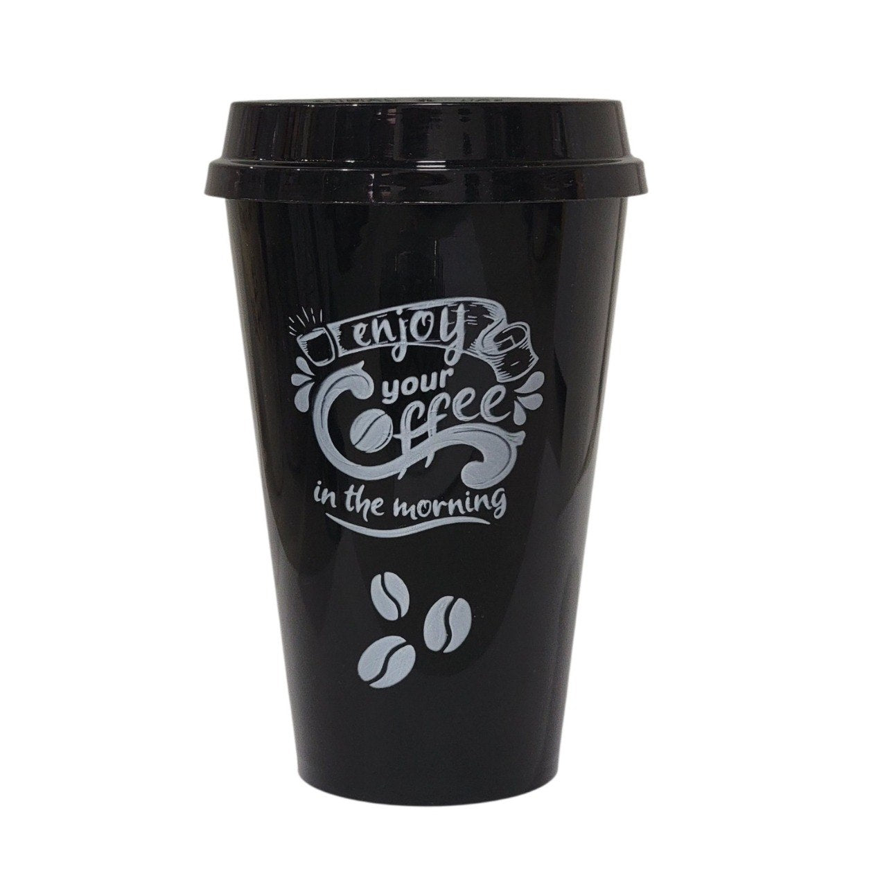 VASO PORTATIL REUTILIZABLE  CON TAPA DE PRESION ERGONOMICA 450ML