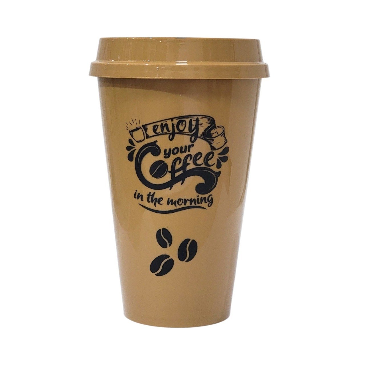 VASO PORTATIL REUTILIZABLE  CON TAPA DE PRESION ERGONOMICA 450ML