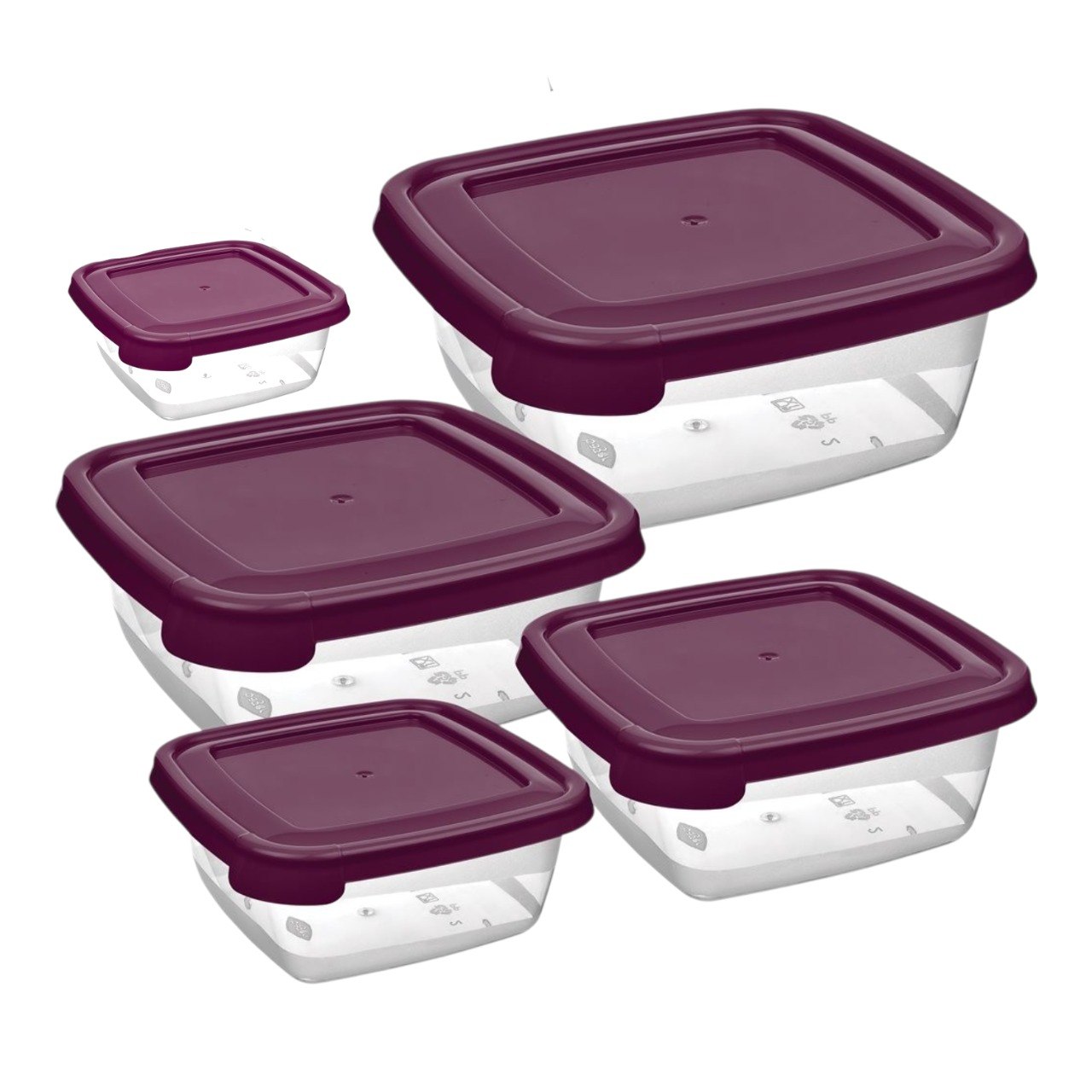SET DE RECIPIENTES PANAS PARA ALIMENTOS HERMETICAS BAGER 5PCS