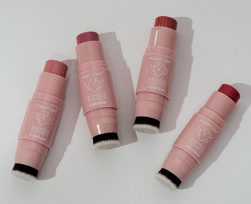 BLUSH EN BARRA DUPE DE ANASTASIA IMPERMEABLE 2 EN 1 CON BROCHA ROMANTIC RAIN BLUSH 4 TONOS