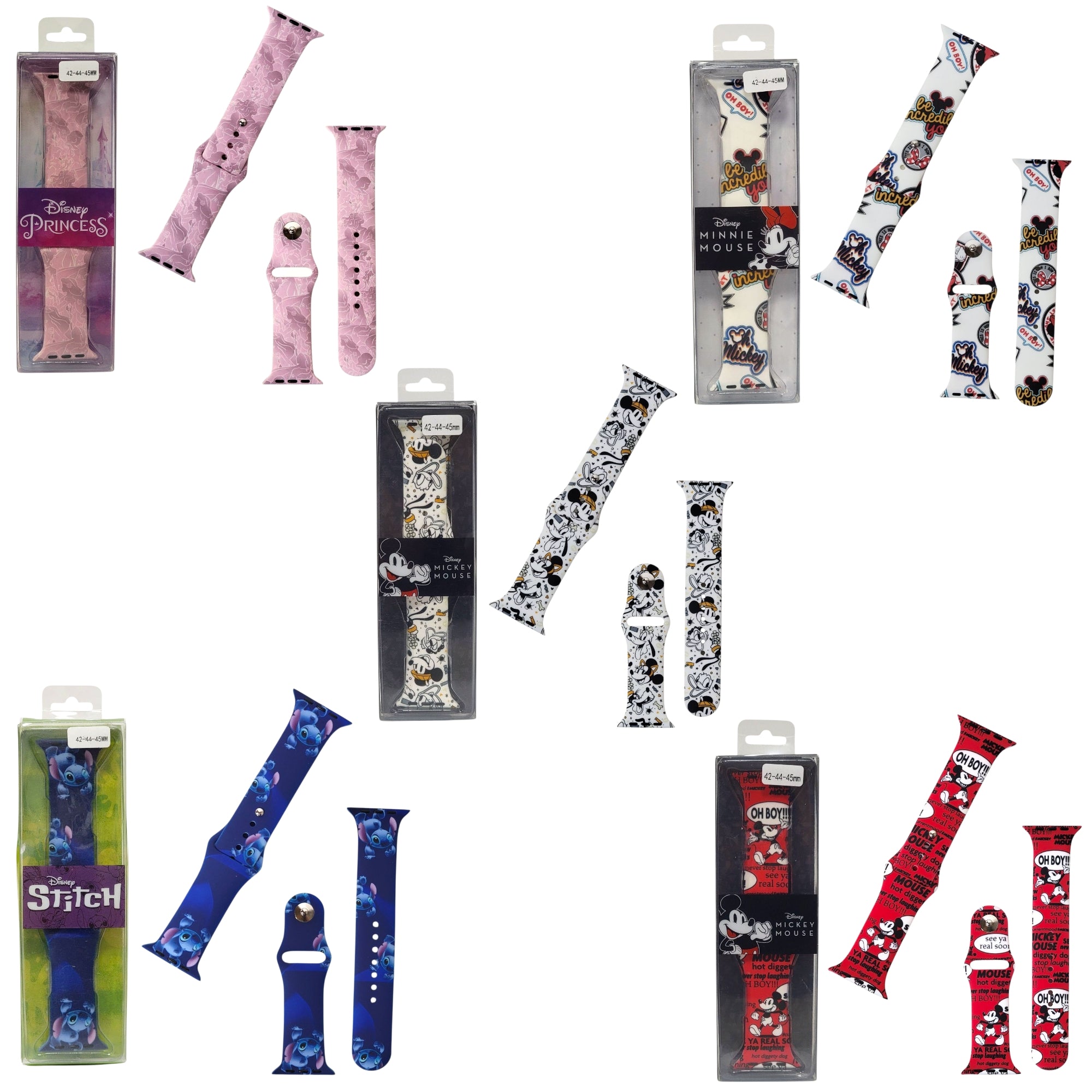 BRAZALETE INTERCAMBIABLE CORREA DE SILICONA PARA RELOJ INTELIGENTE Y APPLE WATCH 42-44-45CM, 5 ESTILOS