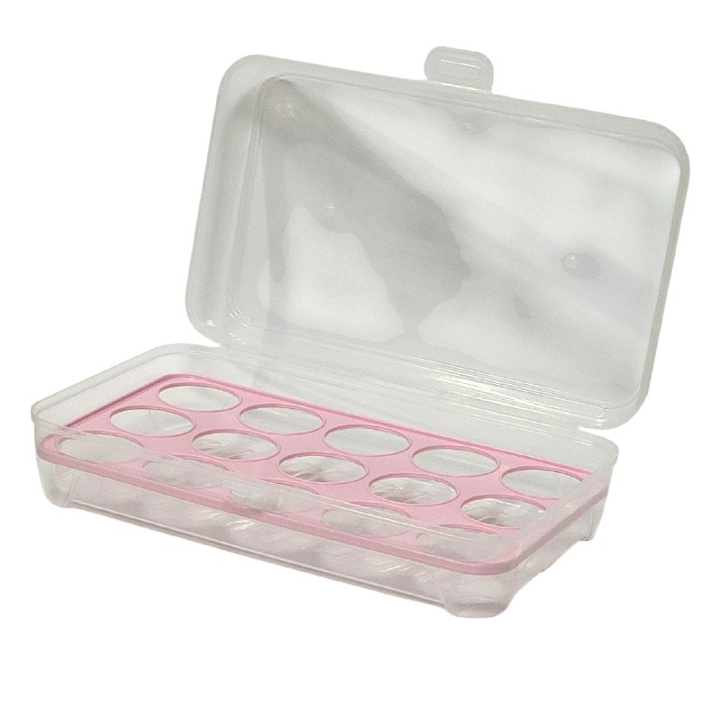 ORGANIZADOR DE HUEVOS TRANSPARENTE HUEVERA PARA 15 HUEVOS,3 COLORES, 23X13CM