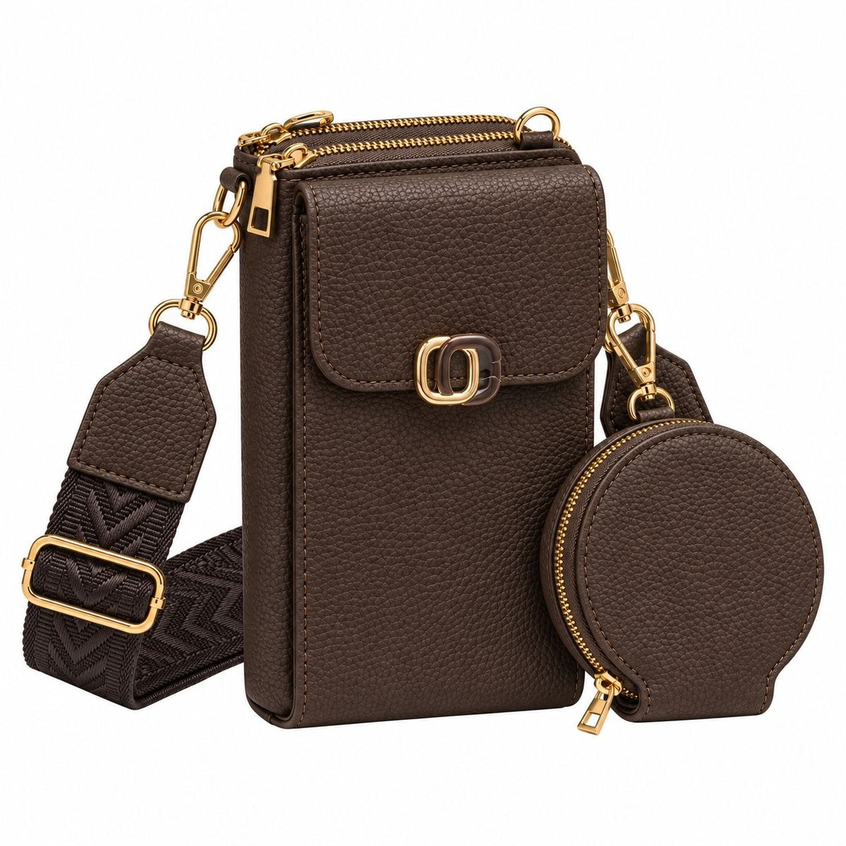 CARTERA CRUZADA CON MINI MONEDERO Y CORREA AJUSTABLE TABU 19X12CM