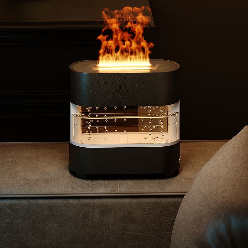 HUMIFICADOR DE AIRE CON LLAMA COLORIDA, SONIDOS DE GOTAS DE LLUVIA, DIFUSOR DE ACEITE AROMATICO CON LUZ LED NOCTURNA RAIN FIRE