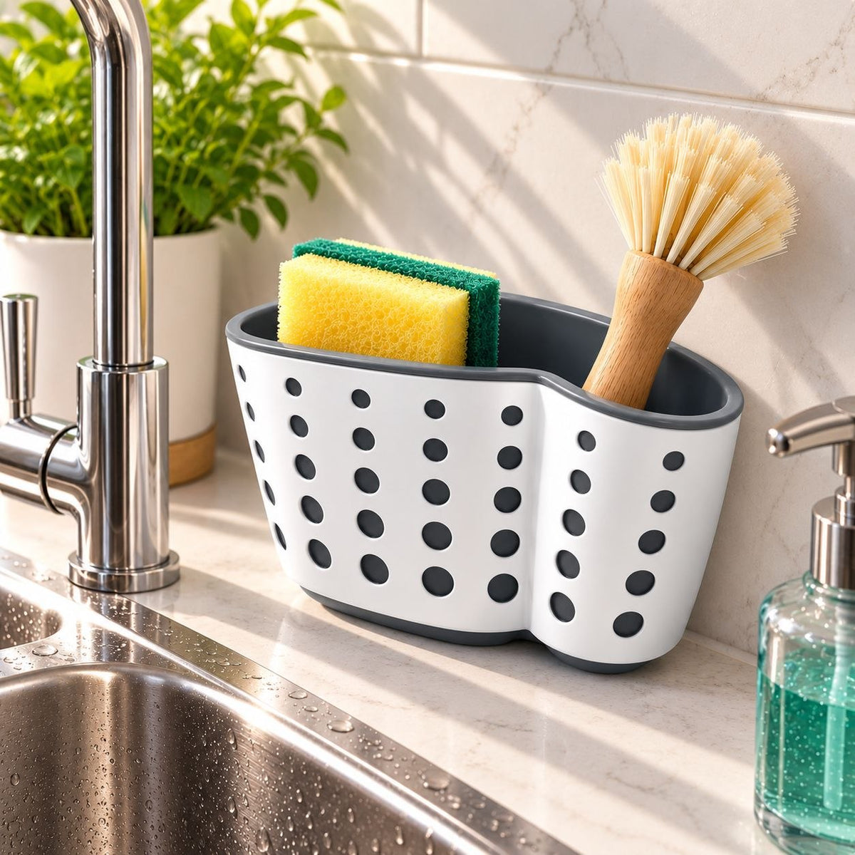 ORGANIZADOR PARA FREGADERO CON VENTOSA IDEAL KITCHEN 9X15CM
