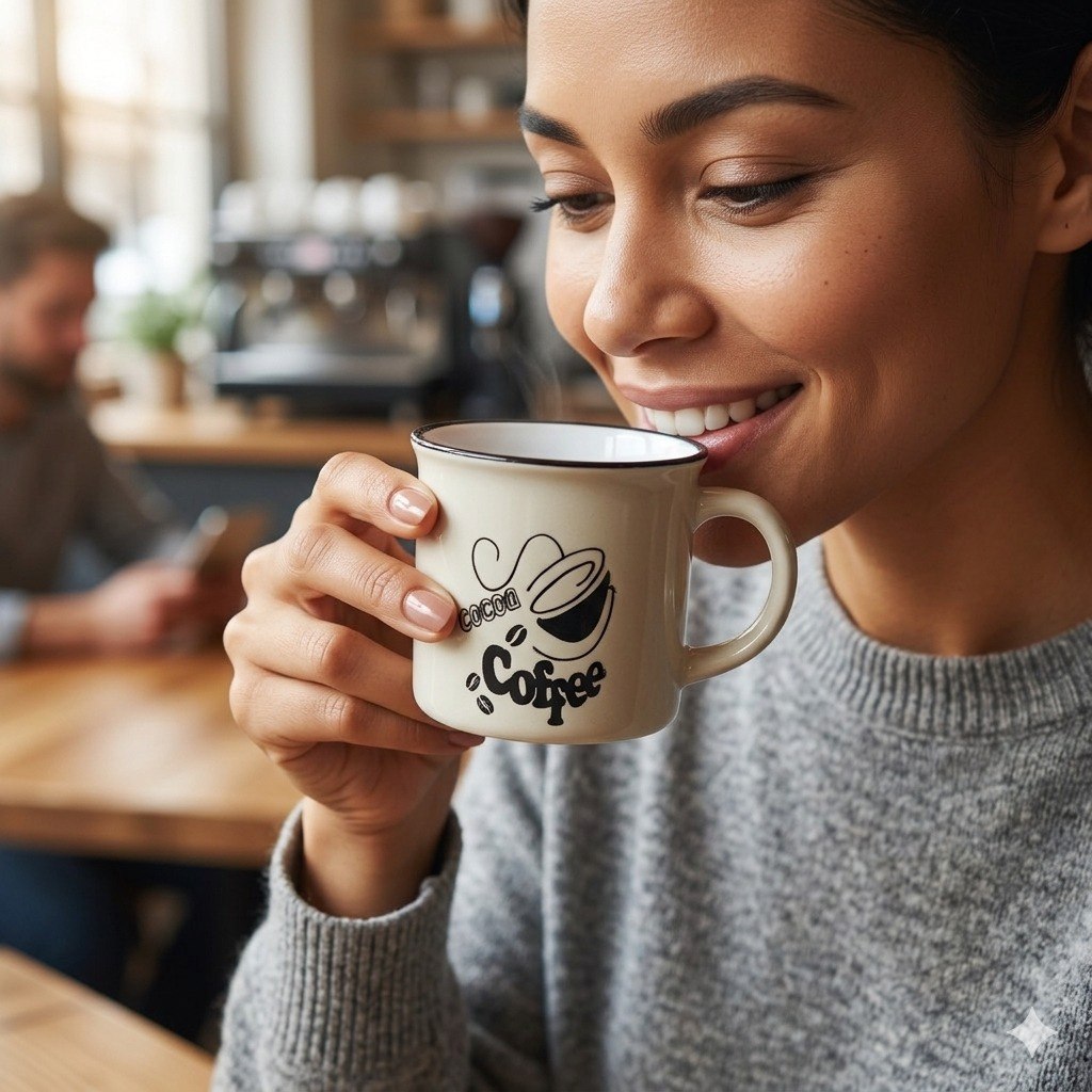 TAZA DE CERAMICA CLASICA PREMIUM CON ACABADO FILTRADO 7CM