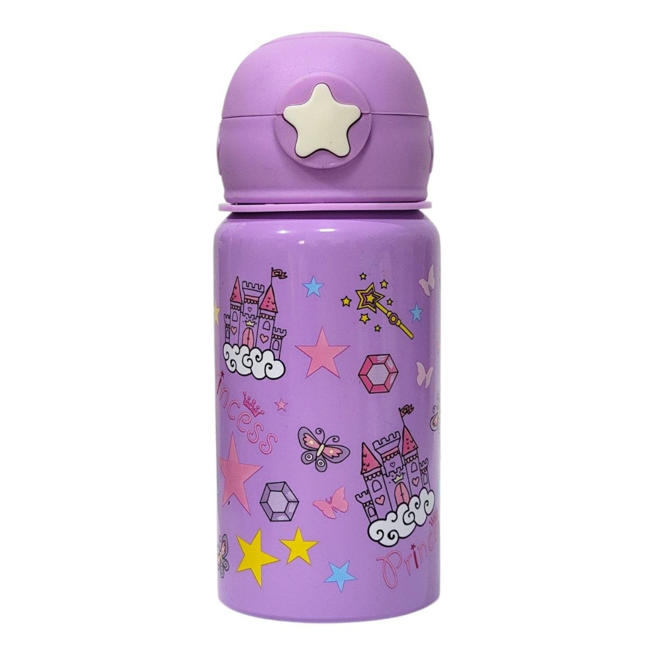 BOTELLA INFANTIL DE ALUMINIO PORTATIL CON PAJILLA DE SILICONA 450ML