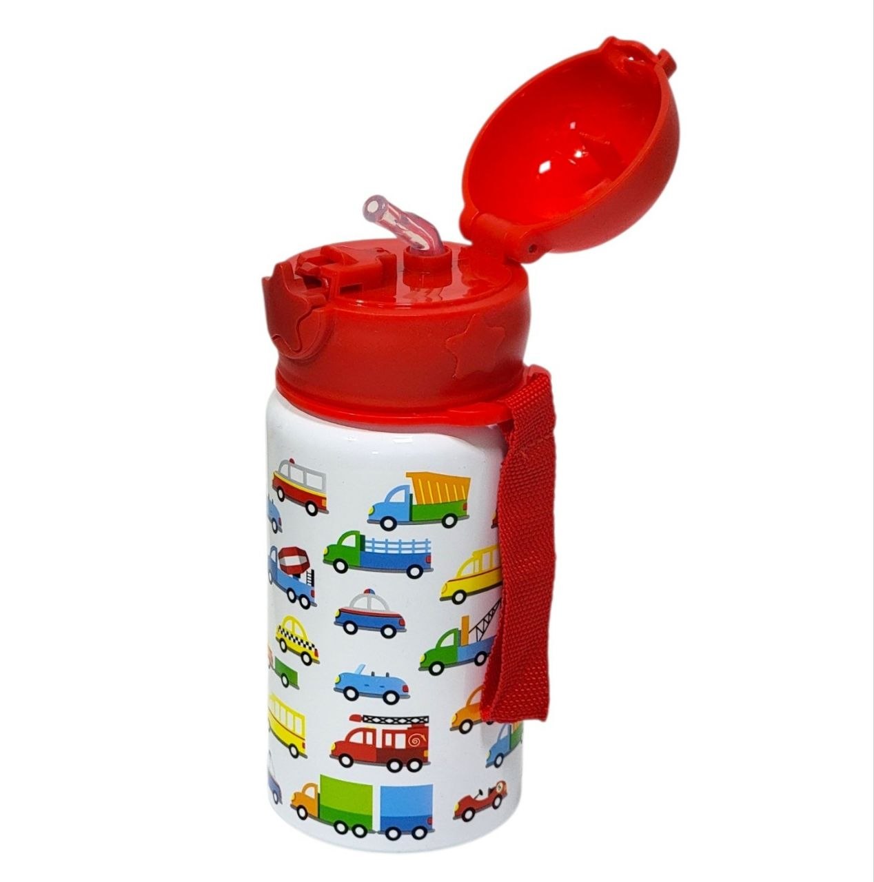 BOTELLA INFANTIL DE ALUMINIO PORTATIL CON PAJILLA DE SILICONA 450ML