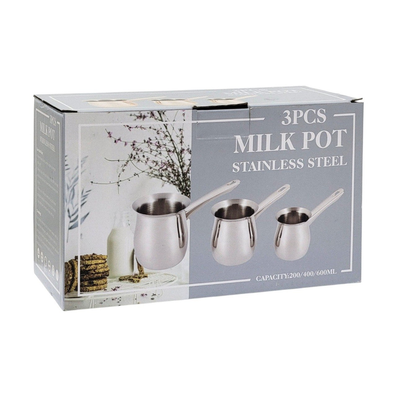 JUEGO DE JARRAS PARA LECHE DE ACERO INOXIDABLE 3PCS