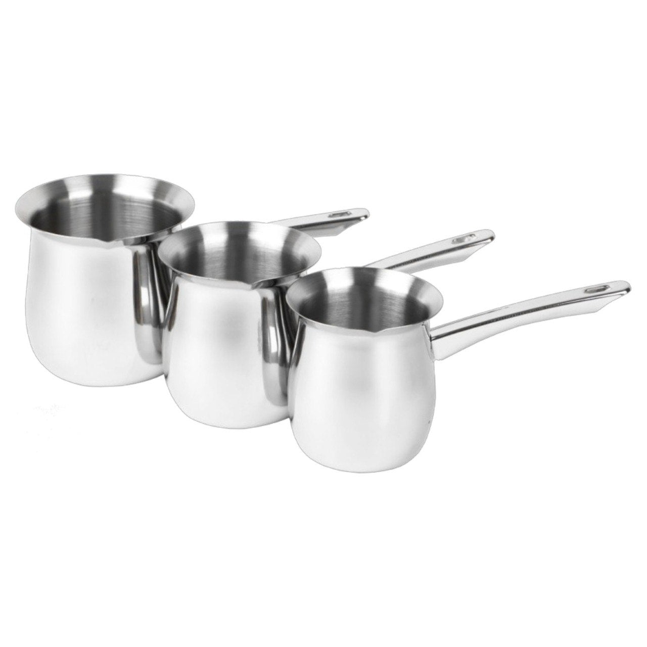 JUEGO DE JARRAS PARA LECHE DE ACERO INOXIDABLE 3PCS