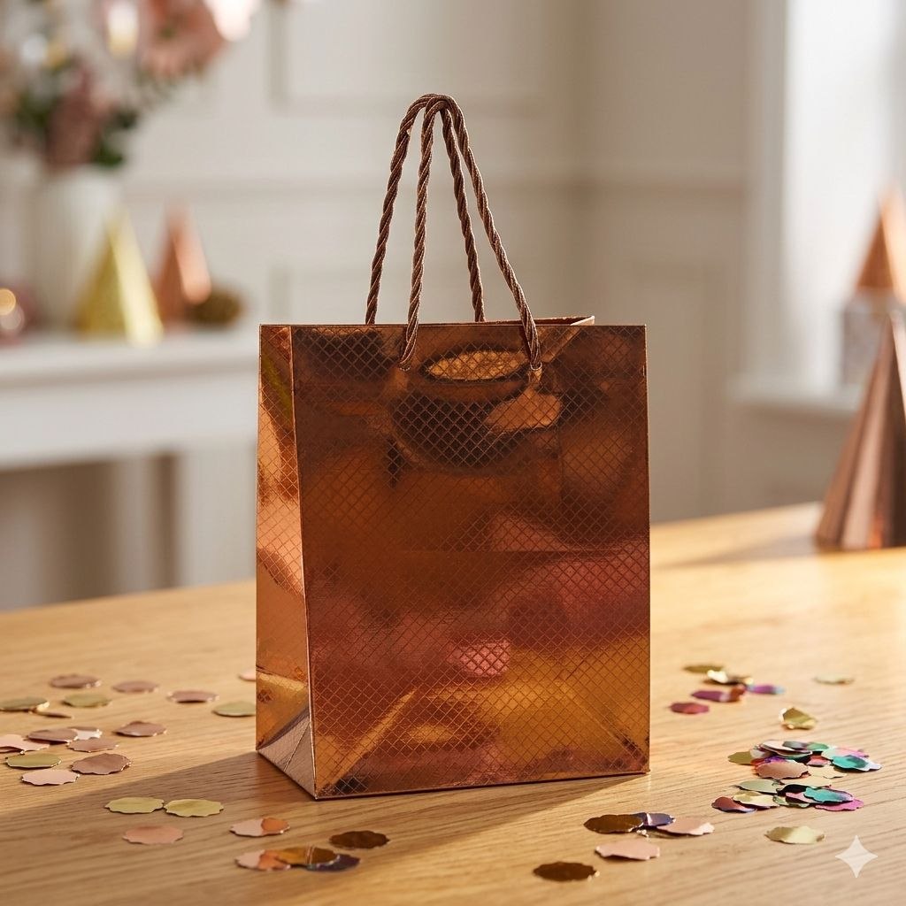 BOLSA DE REGALO PEQUEÑA REFLECTIVA 23X18X10CM