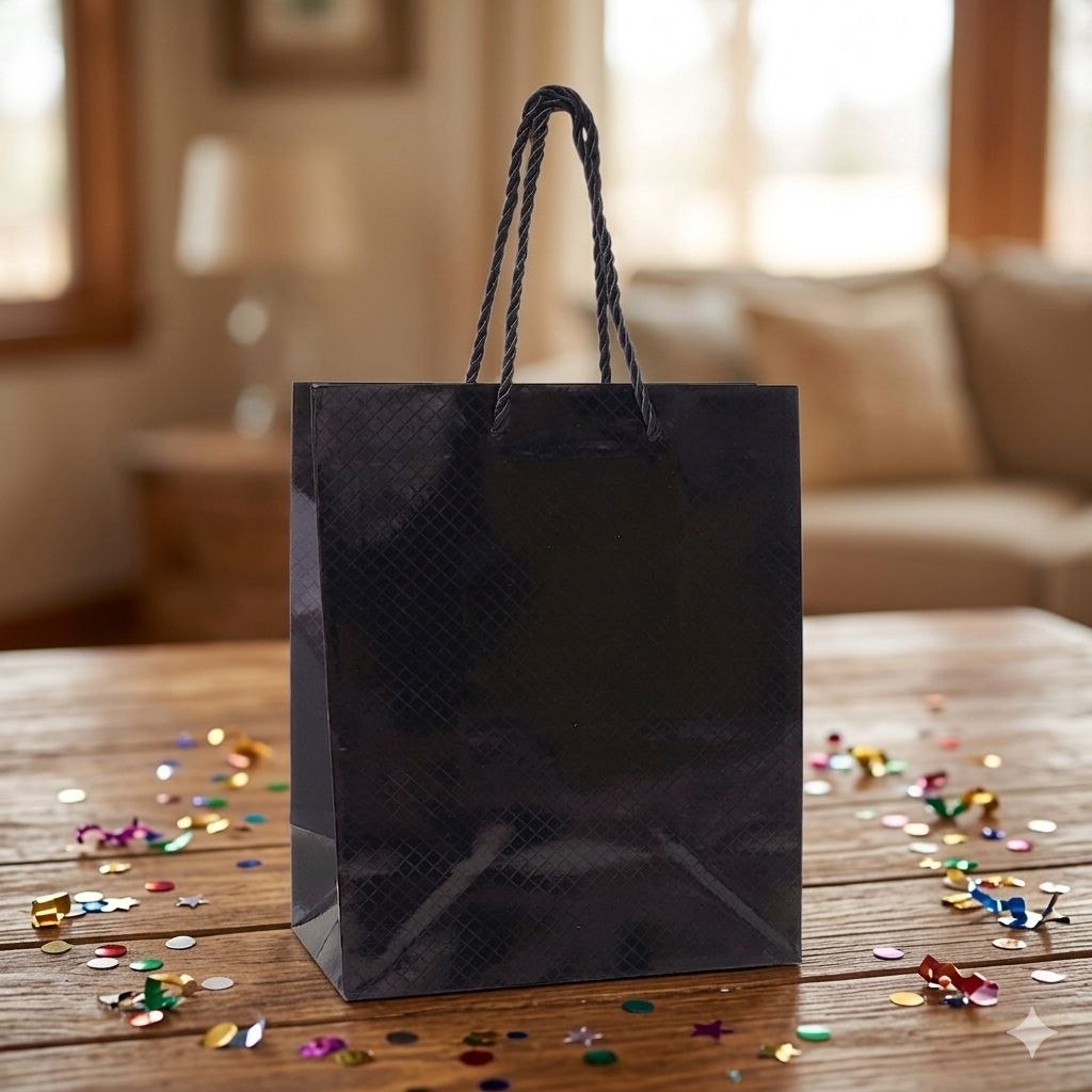 BOLSA DE REGALO PEQUEÑA REFLECTIVA 23X18X10CM