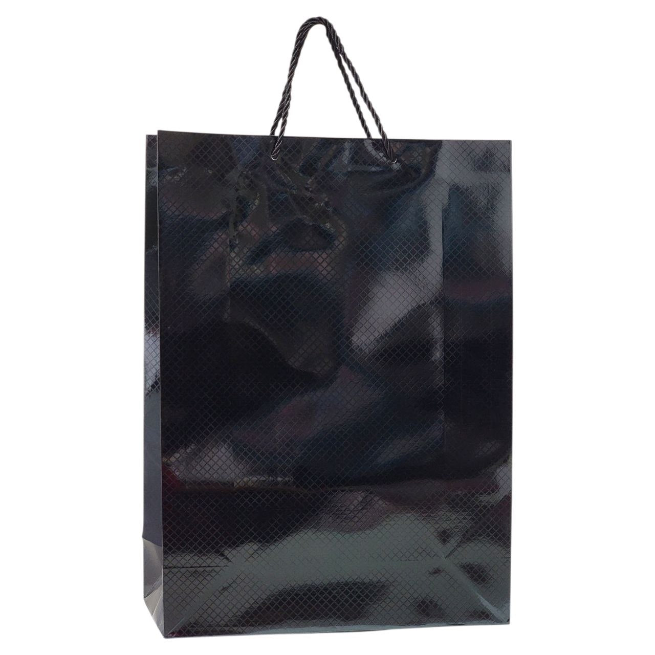 BOLSA DE REGALO EXTRA GRANDE CON ACABADO METALICO 30X42X12CM