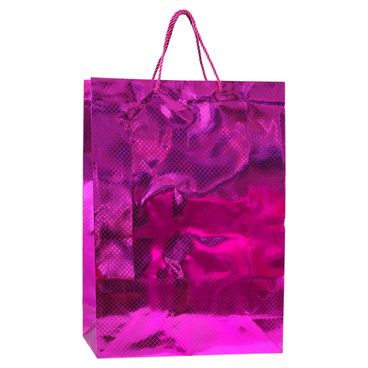 BOLSA DE REGALO EXTRA GRANDE CON ACABADO METALICO 30X42X12CM