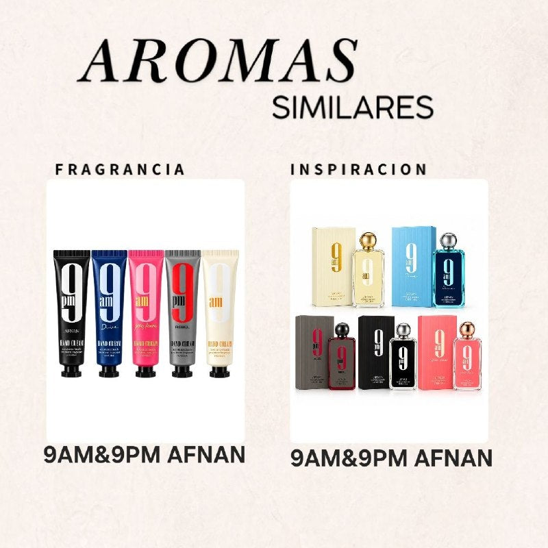 SET DE CREMAS PARA MANOS CON AROMA A PERFUMERIA ARABE AFNAN 5PCS
