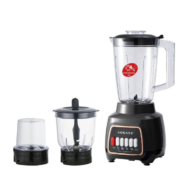 MAQUINA LICUADORA MULTIUSOS DE 4 VELOCIDADES, 600W FUERZA, CAPACIDAD 1500ML, ALTA JUGOSIDAD SK-03008 SOKANY