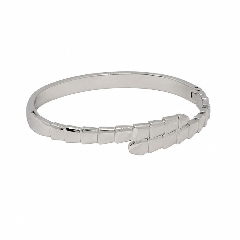 PULSERA DE ENCHAPE PARA DAMA CON DISEÑO TEXTURIZADO 6.6CM