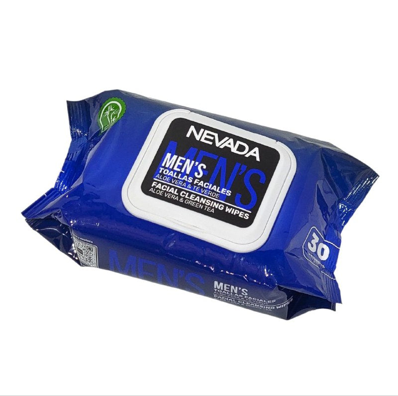 TOALLAS HUMEDAS FACIALES PARA HOMBRE DE ALOE VERA Y TE VERDE NEVADA 30UND