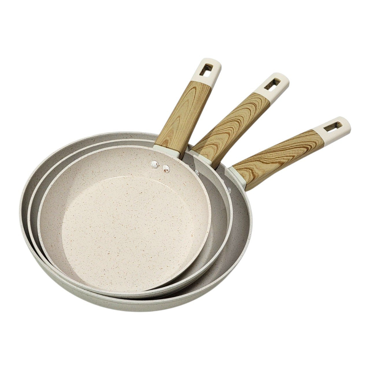 SET DE SARTENES DE ALUMINIO FORJADO ANTIADHERENTES 3PCS GIYOCA COOK