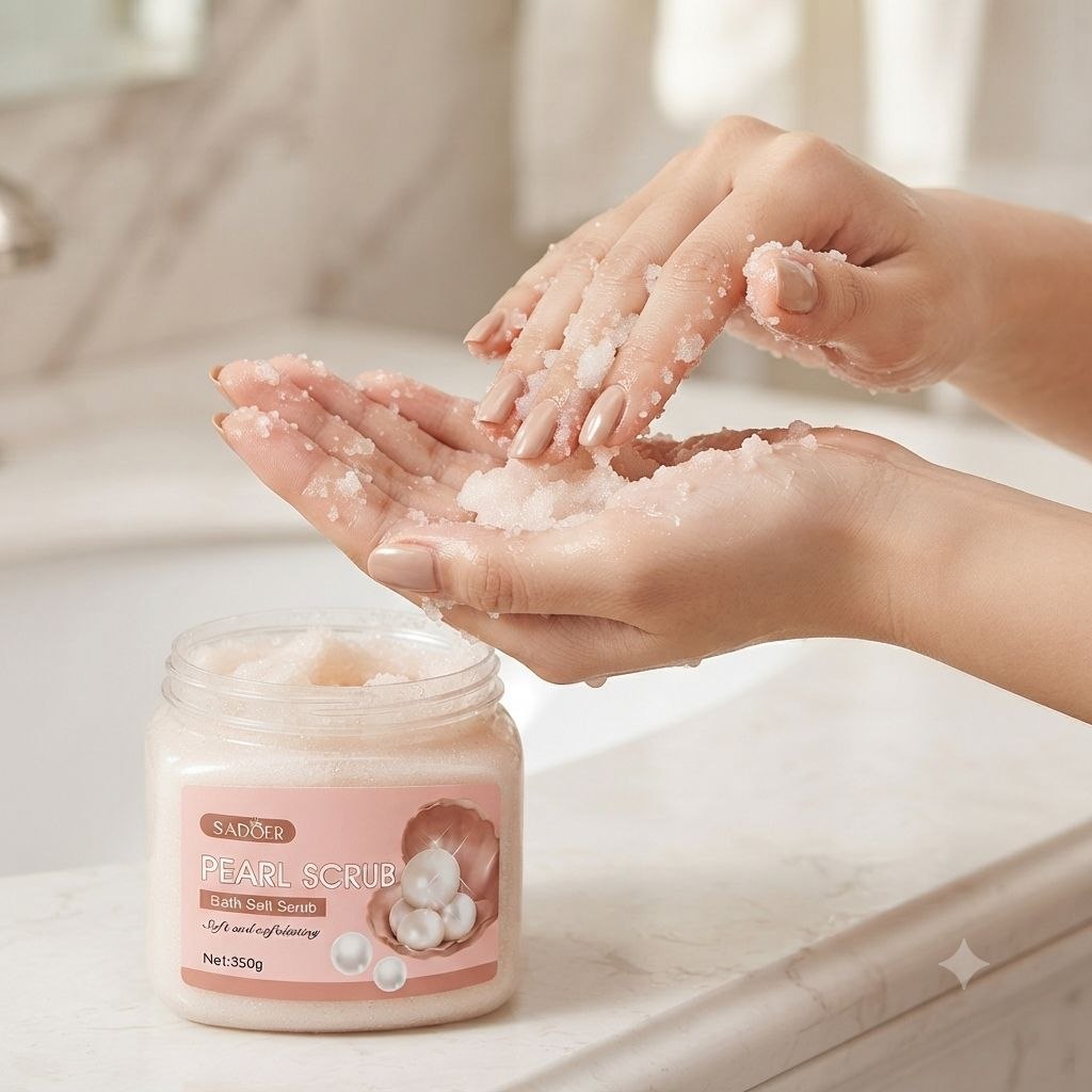 EXFOLIANTE CORPORAL DE SAL DE BAÑO CON EXTRACTO DE PERLAS SADOER PEARL BATH SALT SCRUB 350 G / 12.35 OZ