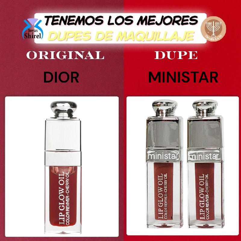 BRILLO LABIAL ACEITE REVITALIZADOR DE COLOR DE CEREZA MINISTAR 12ML (DUPE DE DIOR)