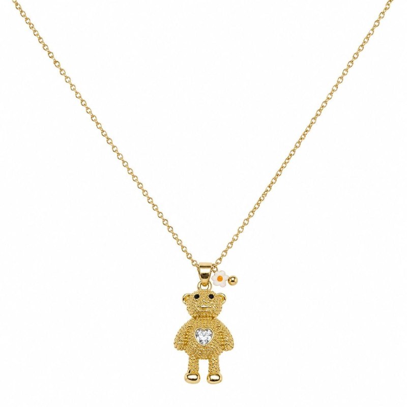 GARGANTILLA DE ENCHAPE PARA DAMA CON DISEÑO DE OSO 3.1CM
