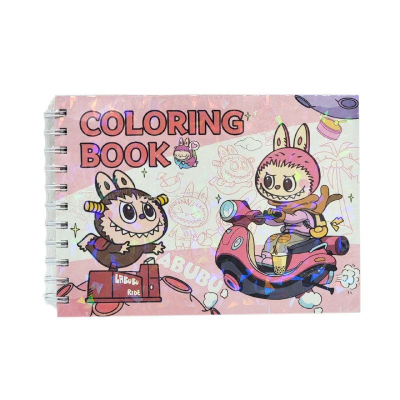 LIBRO PARA COLOREAR DIVERTIDO DE 48 PAGINAS PARA NIÑOS DE LABUBU COLORING BOOK 15X22CM